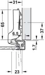 Bản lề Metalla giảm chấn Hafele 311.68.511