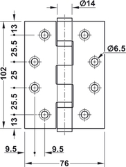Bản lề lá 2 vòng bi 120Kg Hafele 926.98.049