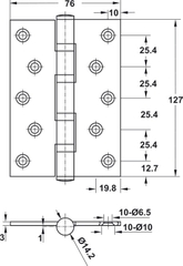 Bản lề lá 4 vòng bi Hafele 489.05.028