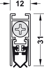 Thanh chắn bụi dạng chốt DDS12 Hafele 950.05.342 - 830 mm
