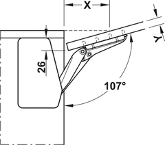 Bộ hộp lực Flap Fitting đơn Model C Hafele 372.91.408