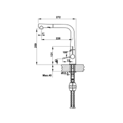 Vòi rửa chén Hafele HT20-GH1P259 / Màu đen / Đồng mạ màu đá, Mã số 570.82.300