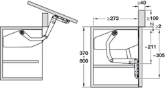 Phụ kiện tay nâng Free Swing Hafele 372.34.611