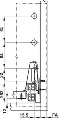 Ray hộp Alto giảm chấn Hafele 552.03.795 - Dài 550mm