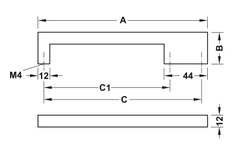 Tay nắm tủ 172mm H1380 Hafele 110.34.356