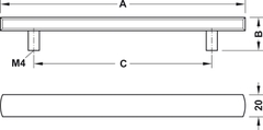 Tay nắm tủ mạ chrome bóng có đế Hafele 110.35.276