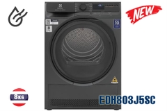 Máy sấy bơm nhiệt Electrolux 8kg xám đen EDH803J5SC