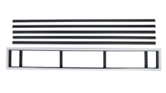 Cửa gió Slot khung viền 3 khe gió viền trắng đen, nhựa PVC màu trắng, 1 nan đen có thể điều chỉnh góc