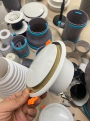 Cửa gió khí tươi nhựa ABS tròn D75mm Loại cao cấp viền vàng