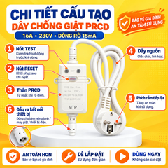 Dây Chống Giật PRCD 16A – Chống Rò Điện Cho Máy Giặt, Bình Nóng Lạnh, Tủ Lạnh