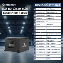 Máy hút ẩm treo trần Kosmen KM-180DS