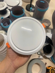 Cửa gió khí tươi nhựa ABS tròn D75mm Loại cao cấp viền trắng