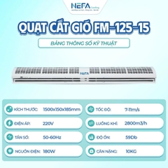 Quạt Cắt Gió Nefa FM-125-15 1.5m – Lưu Lượng Gió 2800m³/h