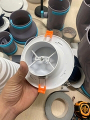 Cửa gió khí tươi nhựa ABS D110mm Loại cao cấp viền vàng