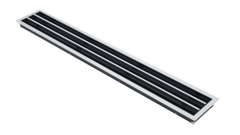Cửa gió Slot khung viền 3 khe gió viền trắng đen, nhựa PVC màu trắng, 1 nan đen có thể điều chỉnh góc