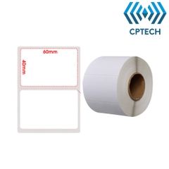 Decal nhiệt in tem nhãn, mã vạch khổ 60x40 mm, cuộn 30m