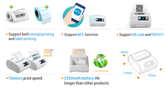 Máy in tem nhãn và hóa đơn di động Xprinter XP-P201G