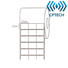 IN MỰC _ Giấy in tem khổ 35x22 mm, 3 temhàng, cuộn 50m, khổ 110mm, in mực ( 35X22 3 TEM THƯỜNG )