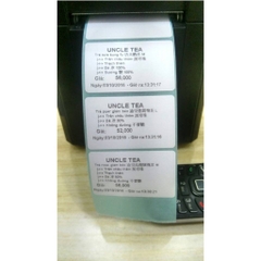 Tem trà sữa , tem dán cốc trà sữa , in mã vạch khổ 50x30 mm, 800 tem, cuộn 25m