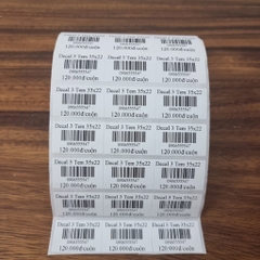 Giấy In Mã Vạch 3 Tem 35x22 mm In Nhiệt (Cuộn 30 Mét)