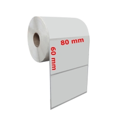 Giấy In Tem 80x60 mm - 8x6 cm (Cuộn 30 Mét)