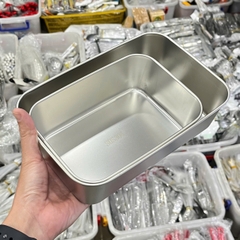 Khay Inox 304 Có Nắp Nhựa 2 Size Tiện Dụng
