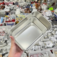 Khay Inox 304 Có Nắp Nhựa 2 Size Tiện Dụng