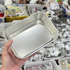 Khay Inox 304 Có Nắp Nhựa 2 Size Tiện Dụng