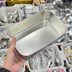 Khay Inox 304 Có Nắp Nhựa 2 Size Tiện Dụng