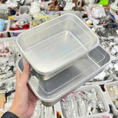 Khay Inox 304 Có Nắp Nhựa 2 Size Tiện Dụng