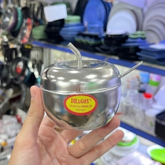 Hủ Đựng Gia Vị Inox Hình Táo Kèm Muỗng - Dragon Vạn Lợi