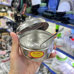 Hủ Đựng Gia Vị Inox Hình Táo Kèm Muỗng - Dragon Vạn Lợi
