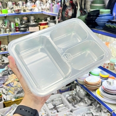 Khay Cơm Phần 3 Ngăn Sâu Inox 304 Cao Cấp - Hàng Việt Nam Sản Xuất