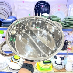 Nồi Lẩu Inox 2 Ngăn Loại Dày Dùng Được Bếp Từ Hồng Phước Thành - Hàng Việt Nam Sản Xuất