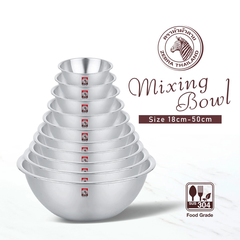 Thau Trộn Inox 304 Nhiều Size Từ 18cm đến 33cm - Zebra Thái Lan