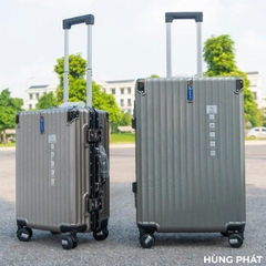 [Vali Hùng Phát] Vali Khung Nhôm 6007 Nhựa PC Cao Cấp - Khóa Sập - Khay Cốc & Móc Treo Tiện Lợi valik  hung