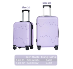 [Size 20] Vali kéo Hùng Phát 230 Nhựa Abs siêu nhẹ có khay để cốc, móc treo đồ tiện lợi