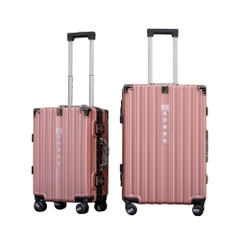 [Size 24] Vali khung nhôm HÙNG PHÁT 6008 Nhựa PC Khóa Sập Có Khay Để Cốc Móc Treo Tiện Lợi