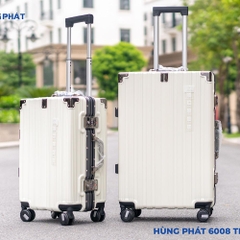 [Size28] Vali khung nhôm HÙNG PHÁT 6008 Nhựa PC Khóa Sập Có Khay Để Cốc Móc Treo Tiện Lợi