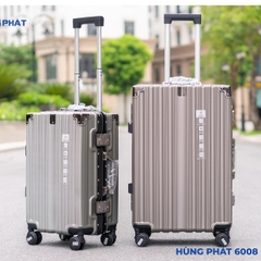 [Size28] Vali khung nhôm HÙNG PHÁT 6008 Nhựa PC Khóa Sập Có Khay Để Cốc Móc Treo Tiện Lợi