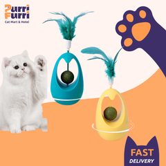 Đồ Chơi Lật Đật Cho Mèo Kèm Lông Vũ Có Catnip