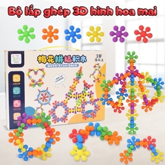 Bộ xếp hình hình hoa mai 3D 200, 400 chi tiết, mô hình lắp ráp hoa mai 3D xoay chiều tặng kèm hướng dẫn lắp ráp