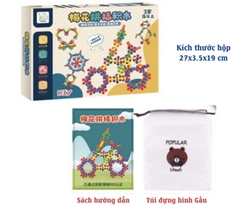 Bộ xếp hình hình hoa mai 3D 200, 400 chi tiết, mô hình lắp ráp hoa mai 3D xoay chiều tặng kèm hướng dẫn lắp ráp