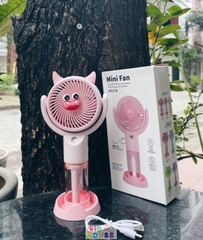 Quạt cầm tay mini capybara, kuromi, quạt sạc công nghệ cao turbo màn led, Quạt quạt tích điện để bàn nhỏ gọn
