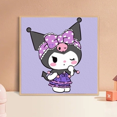 Tranh tô màu số hóa đã căng khung kèm màu, cọ size 20x20, tranh số hóa hoạt hình, bé ba, phong cảnh, loopy, cappy bara