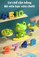 (Loại xịn) Bộ đồ chơi cân bằng toán học, ếch thăng bằng, đồ chơi giáo dục Montessori cho trẻ, cân thăng bằng trọng lượng