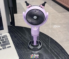 Quạt cầm tay mini capybara, kuromi, quạt sạc công nghệ cao turbo màn led, Quạt quạt tích điện để bàn nhỏ gọn