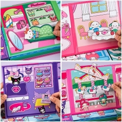 (Size to 18x18cm) Đồ chơi sách nam châm Kuromi, bé ba, capybara, hoạt hình, tranh dán nam châm từ tính thủ công cho bé