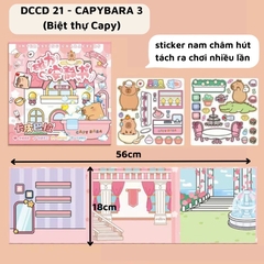 (Size to 18x18cm) Đồ chơi sách nam châm Kuromi, bé ba, capybara, hoạt hình, tranh dán nam châm từ tính thủ công cho bé