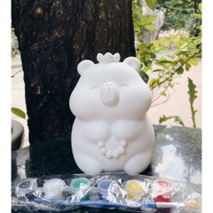 (Size to 16-23cm) Tượng thạch cao bé ba, labubu, kuromi, capybara, công chúa, siêu nhân, Set tô tượng kèm màu và bút vẽ